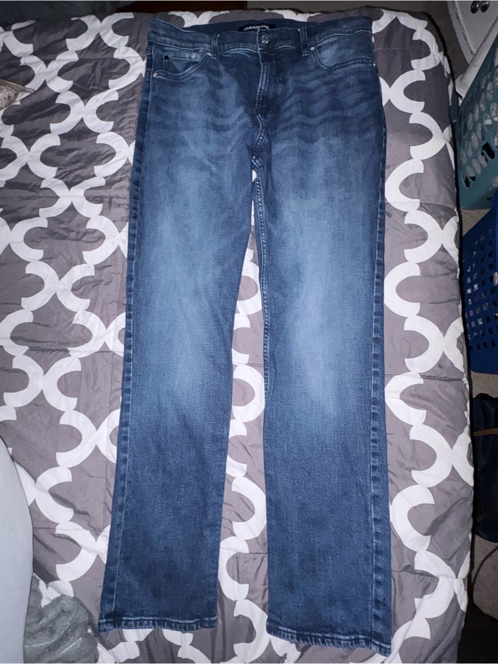 Calvin Klein Jeans Men's Slim Straight Dark Blue Denim Jeans 34/34